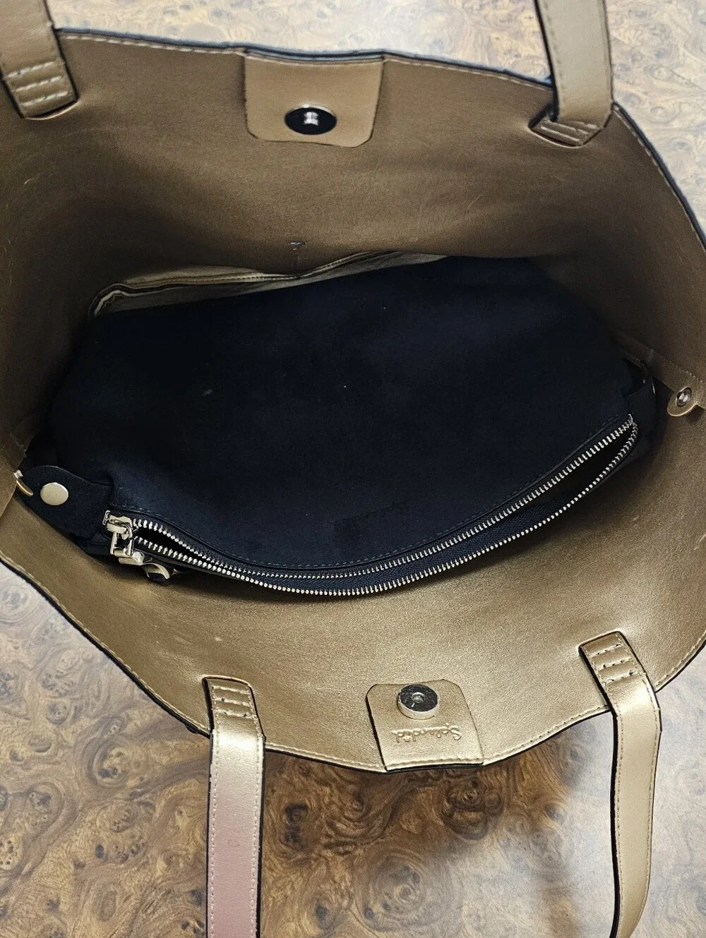 Splendid-Navy Blue Suede Tote Bag with laptop insert